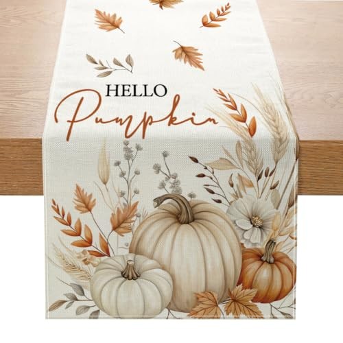 Fall hello pumpkin wheat - fall, table